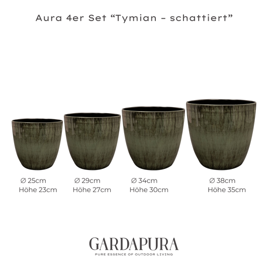 Aura im 4er-Set – Pflanztopf-Set aus Metall
