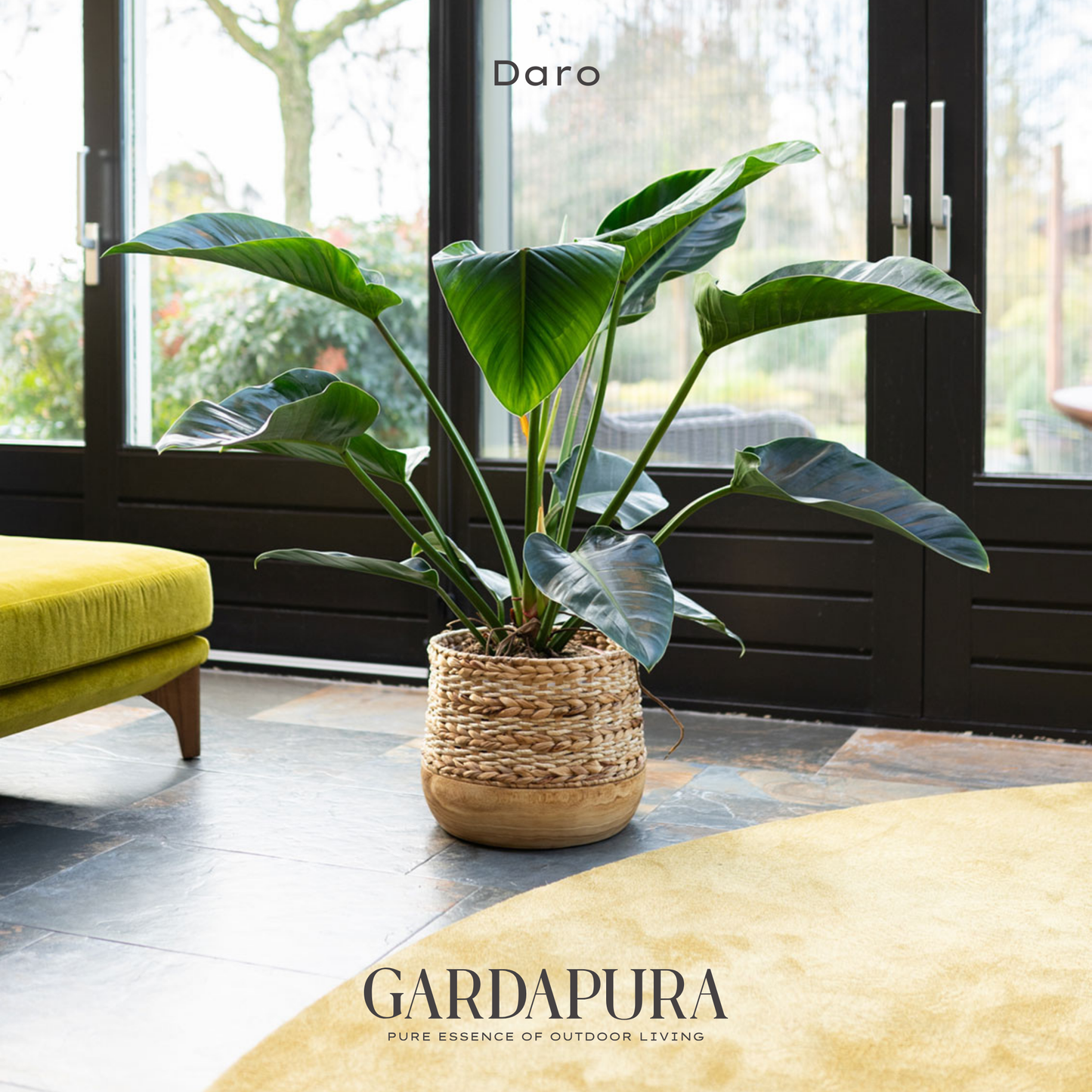 Daro – handgeflochtener Pflanztopf mit Mangoholz