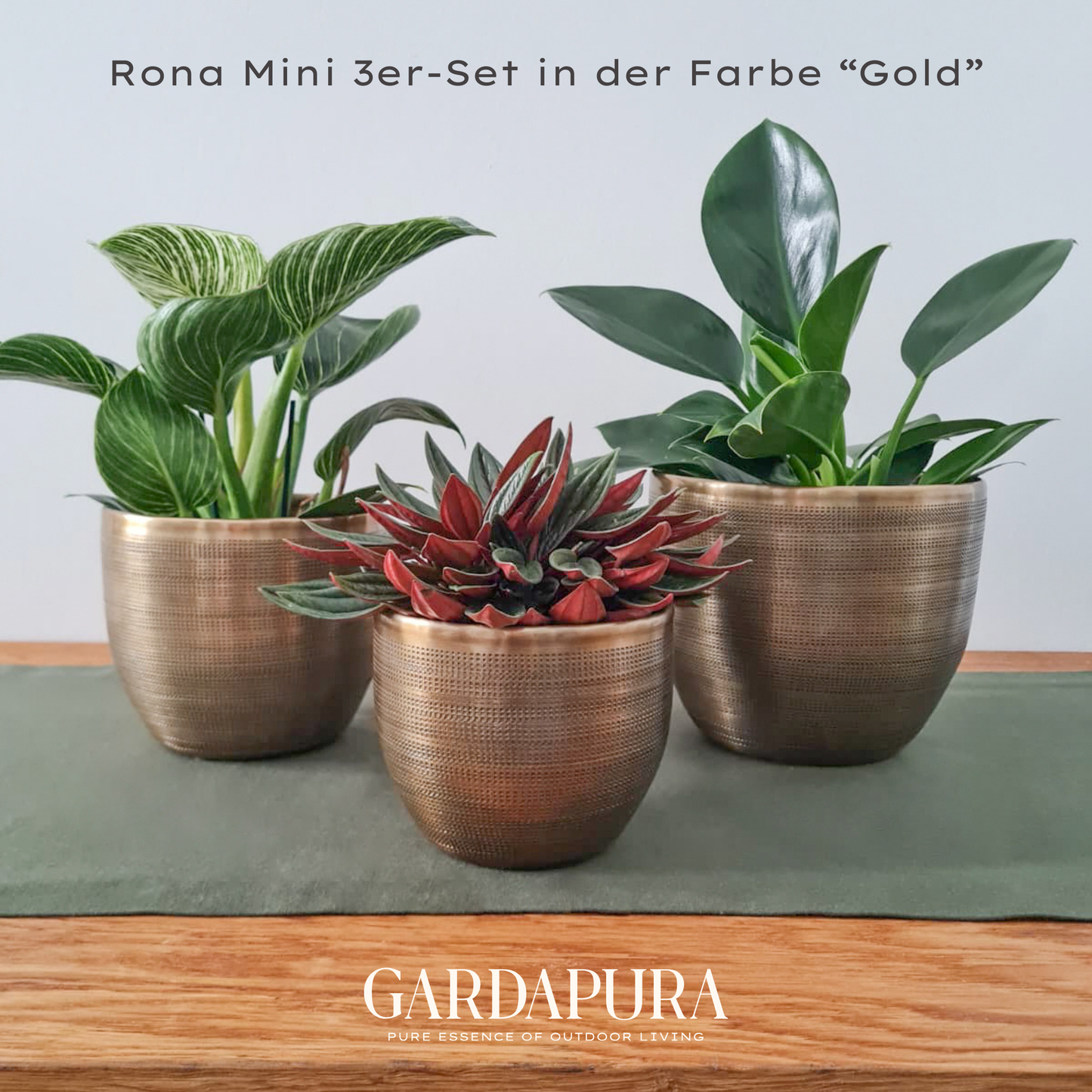 Rona Mini 3er-Set – Pflanztöpfe aus Metall
