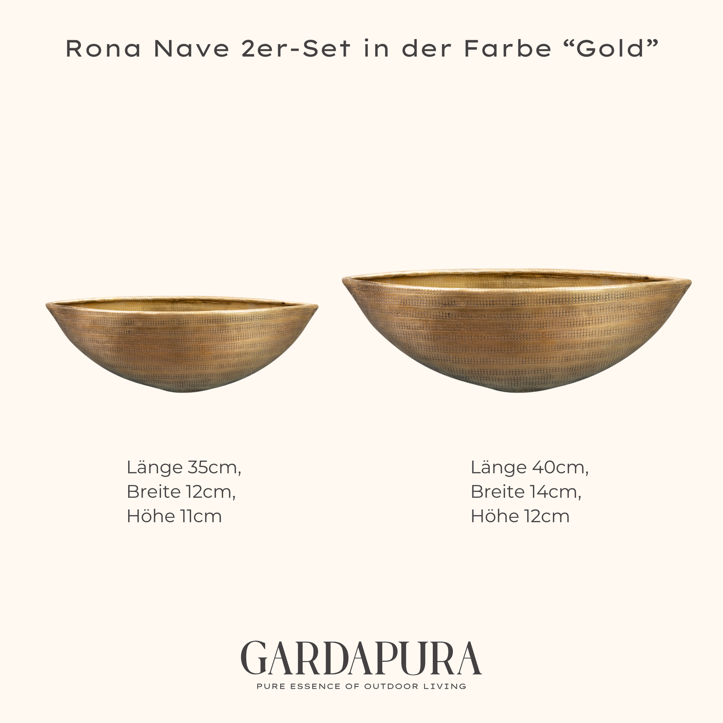 Rona Nave 2er-Set – Pflanzschalen aus Metall