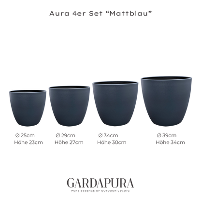 Aura im 4er Set – Pflanztopf-Set aus Metall
