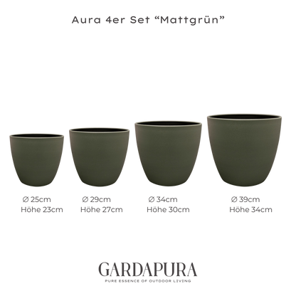 Aura im 4er Set – Pflanztopf-Set aus Metall