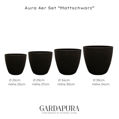 Aura im 4er Set – Pflanztopf-Set aus Metall