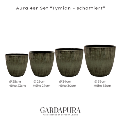 Aura im 4er Set – Pflanztopf-Set aus Metall