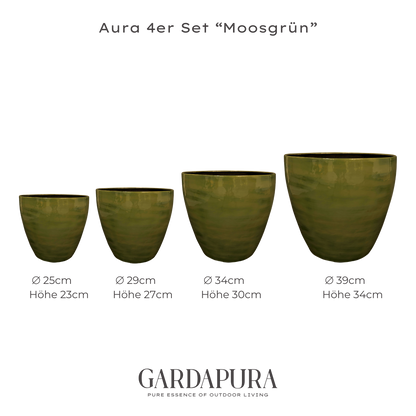 Aura im 4er Set – Pflanztopf-Set aus Metall
