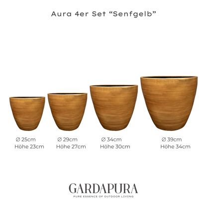 Aura im 4er Set – Pflanztopf-Set aus Metall