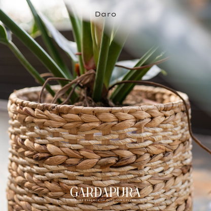 Daro – handgeflochtener Pflanztopf mit Mangoholz