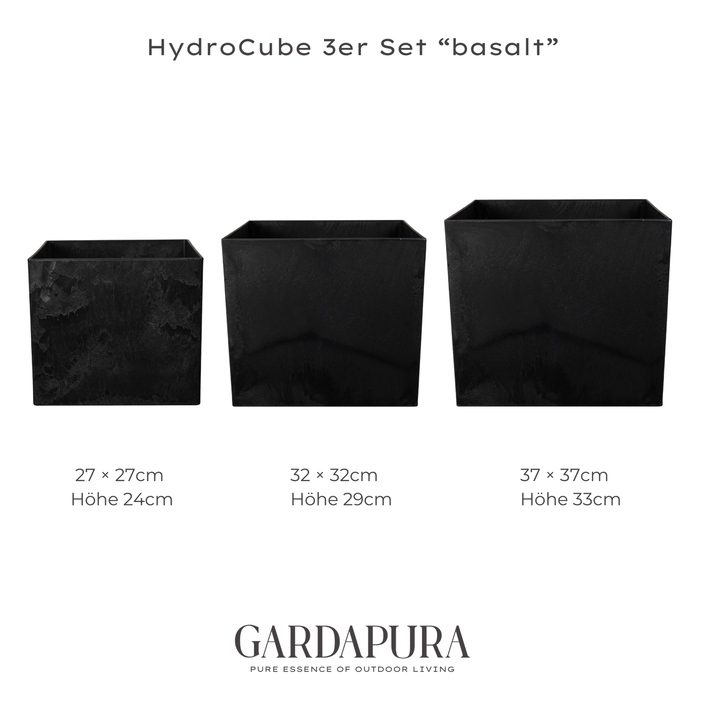 HydroCube im 3er Set – Pflanztopf mit Wasserreservoir