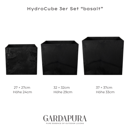 HydroCube im 3er Set – Pflanztopf mit Wasserreservoir