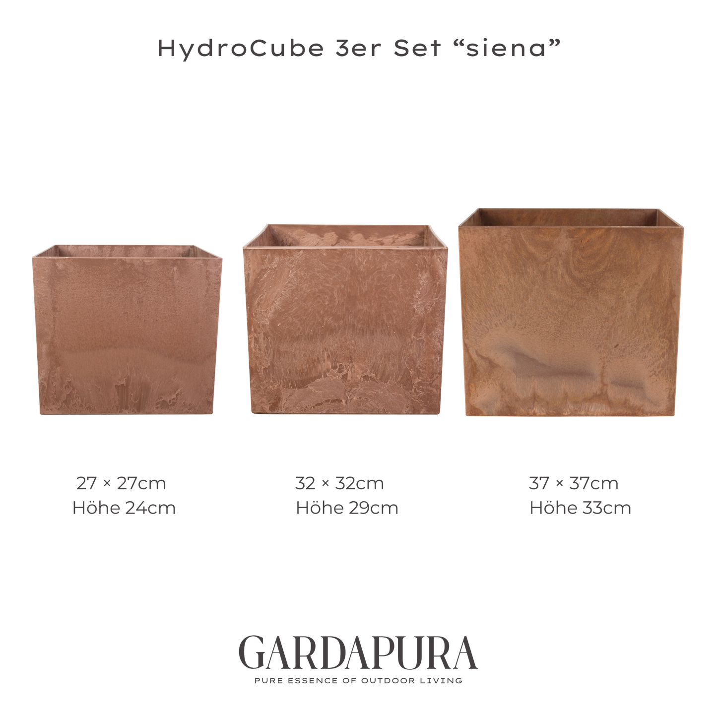 HydroCube im 3er Set – Pflanztopf mit Wasserreservoir
