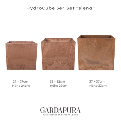 HydroCube im 3er Set – Pflanztopf mit Wasserreservoir