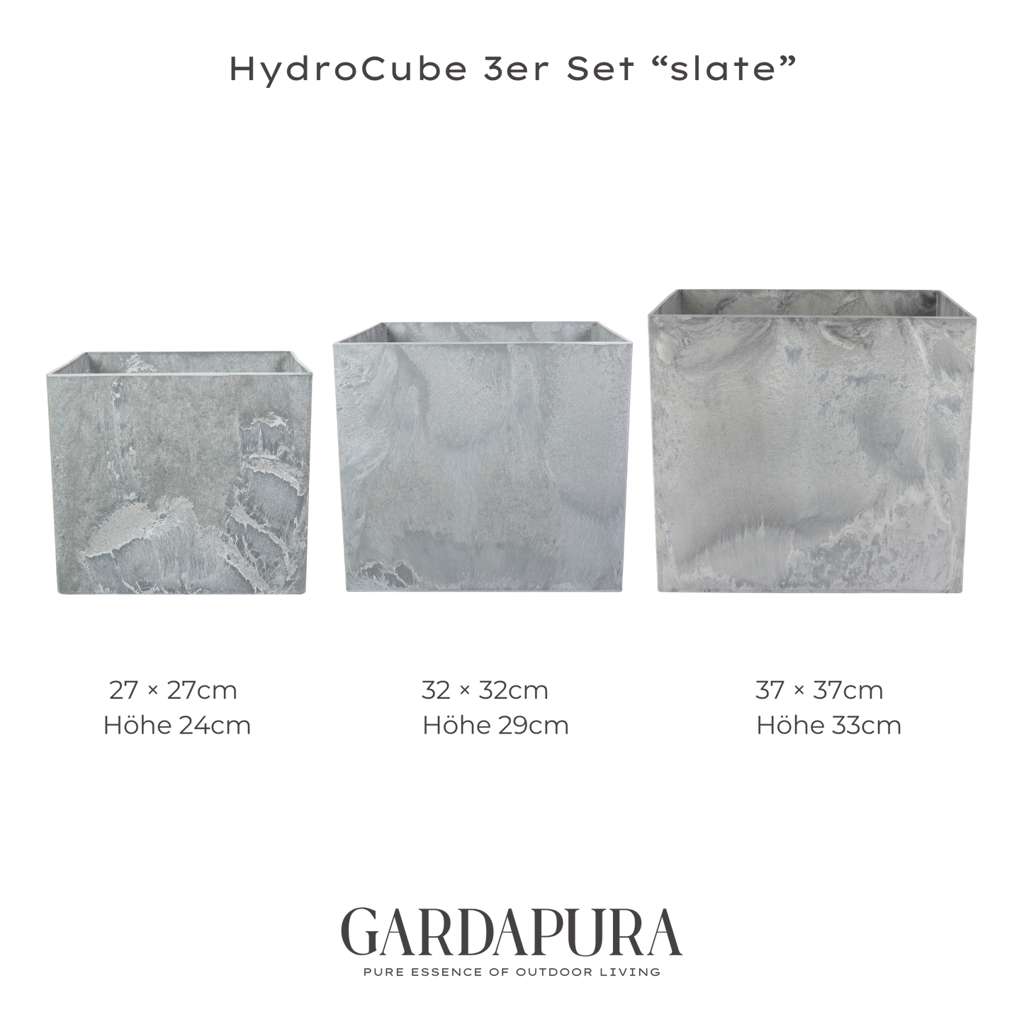 HydroCube im 3er Set – Pflanztopf mit Wasserreservoir