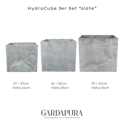 HydroCube im 3er Set – Pflanztopf mit Wasserreservoir