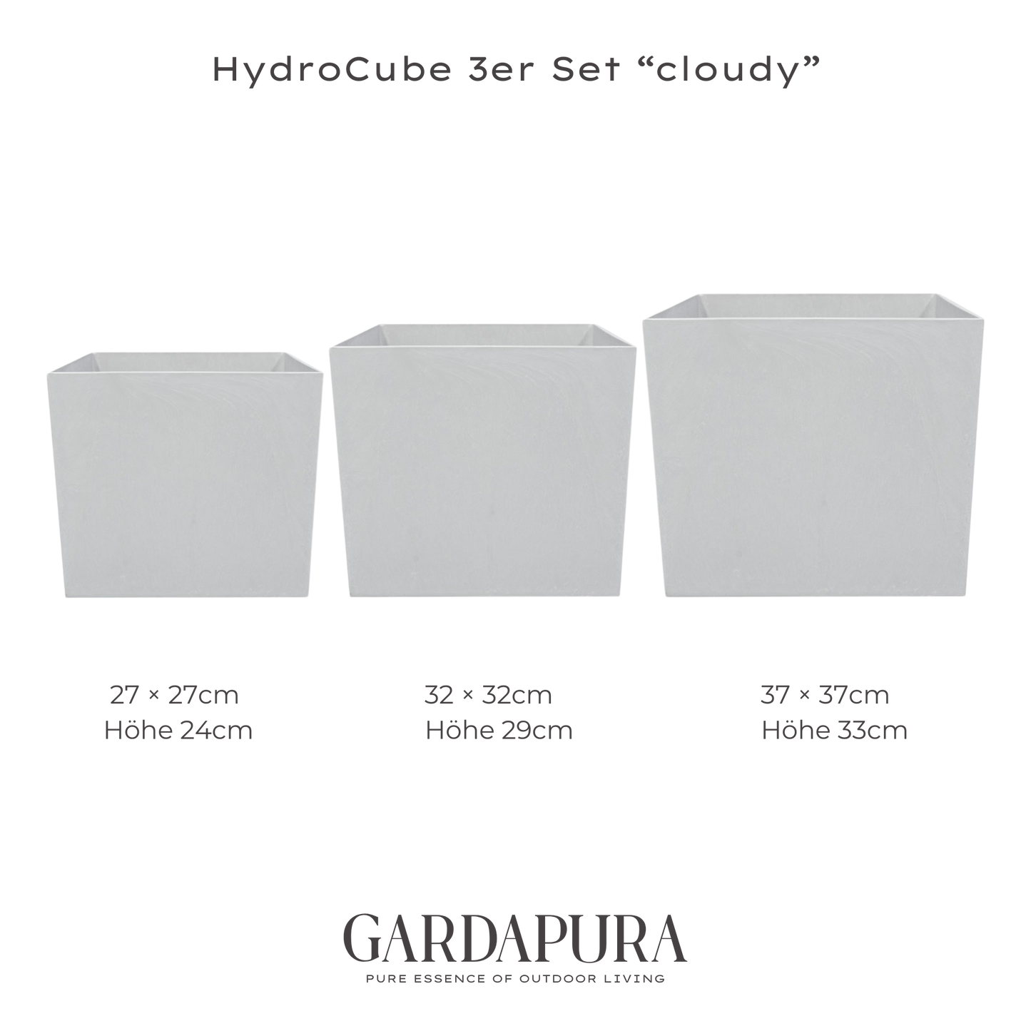 HydroCube im 3er Set – Pflanztopf mit Wasserreservoir