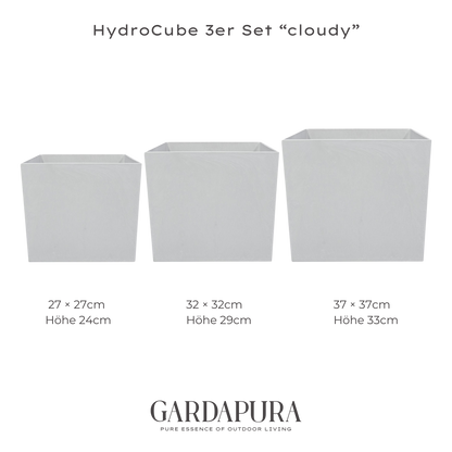 HydroCube im 3er Set – Pflanztopf mit Wasserreservoir