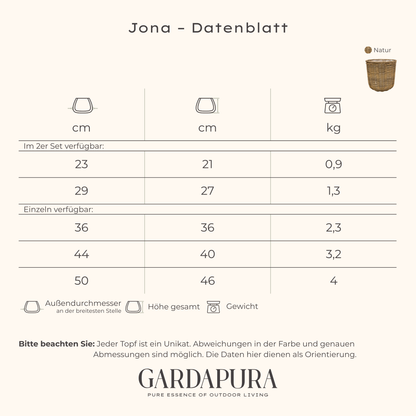 Jona – handgeflochtener Pflanztopf