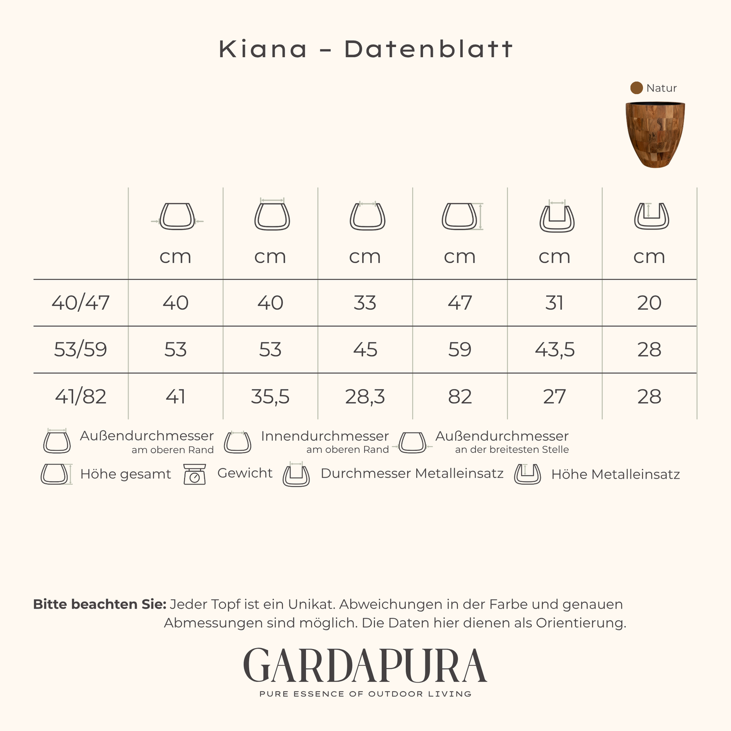 Kiana – Pflanztopf aus Holz