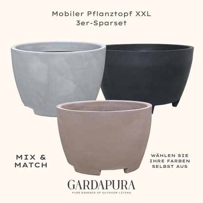 3er Sparset Mobiler Pflanztopf XXL