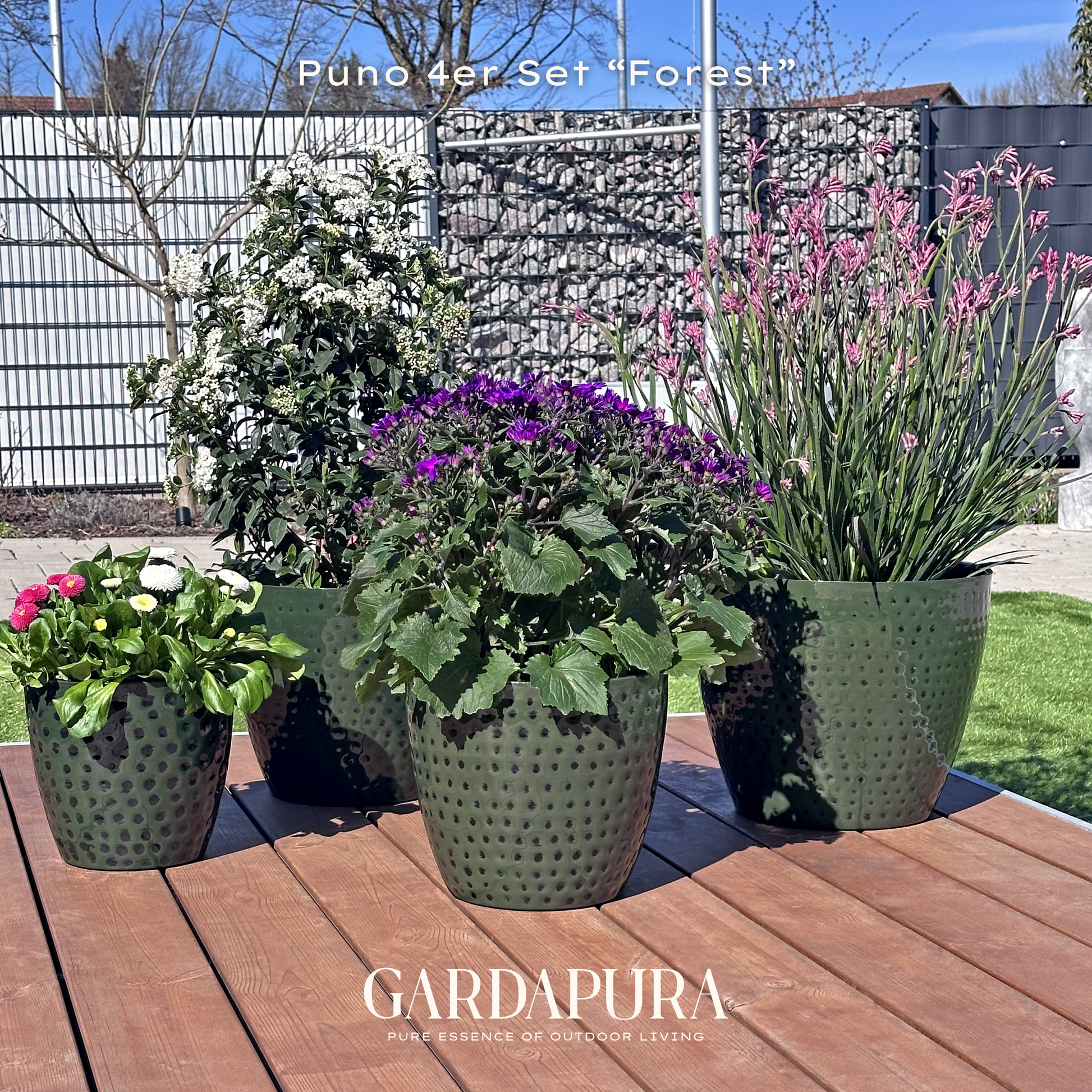 Puno 4er-Set – Pflanztopf aus Metall – Gardapura
