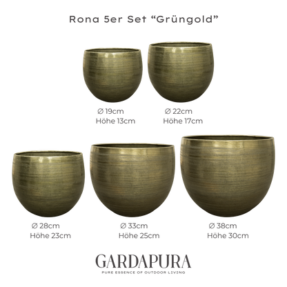 Rona 5er Set – Pflanztöpfe aus Metall