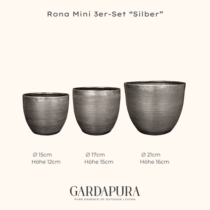 Rona Mini 3er-Set – Pflanztöpfe aus Metall