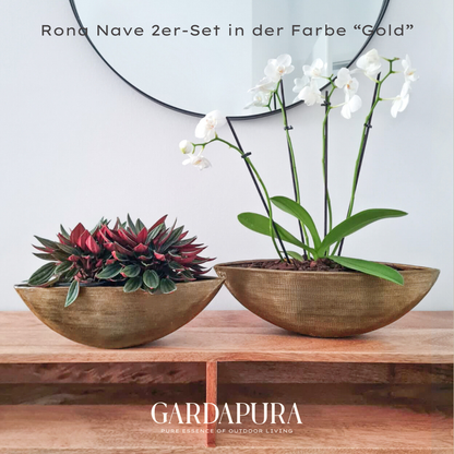 Rona Nave 2er-Set – Pflanzschalen aus Metall