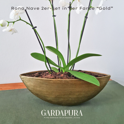 Rona Nave 2er-Set – Pflanzschalen aus Metall