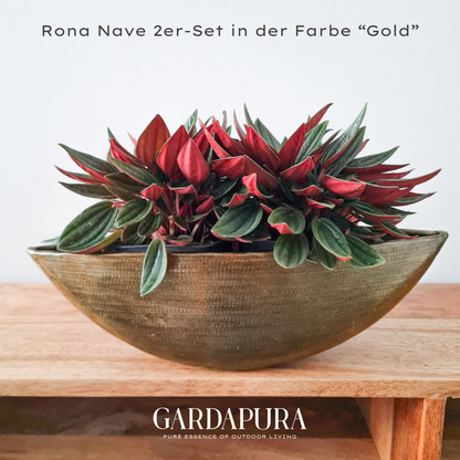 Rona Nave 2er-Set – Pflanzschalen aus Metall