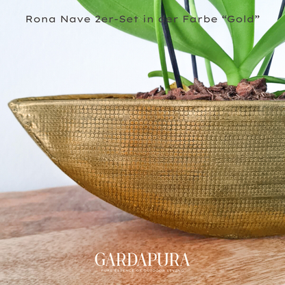 Rona Nave 2er-Set – Pflanzschalen aus Metall