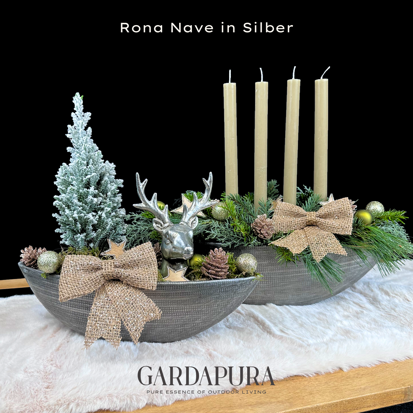 Rona Nave 2er-Set – Pflanzschalen aus Metall