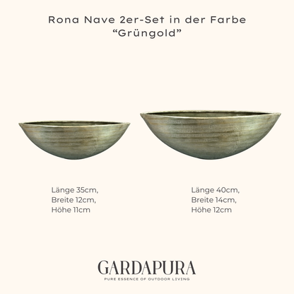 Rona Nave 2er-Set – Pflanzschalen aus Metall