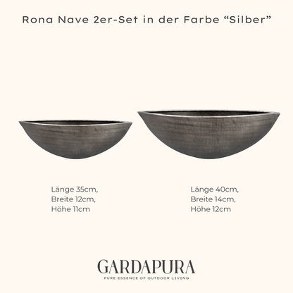 Rona Nave 2er-Set – Pflanzschalen aus Metall