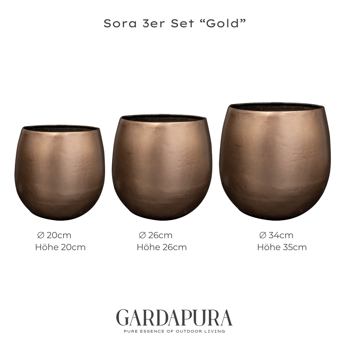 Sora 3er-Set – Pflanztopf aus Metall