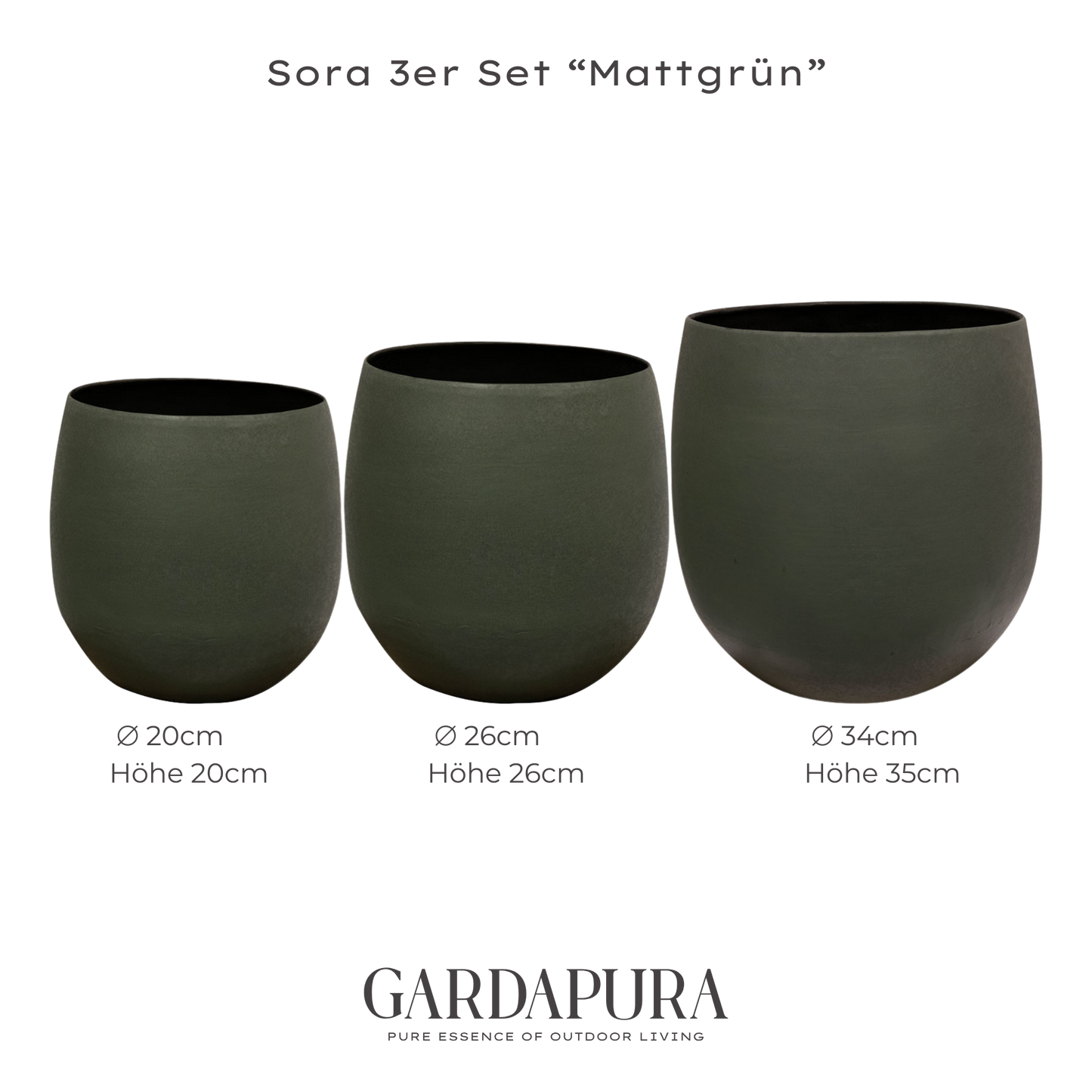 Sora 3er-Set – Pflanztopf aus Metall