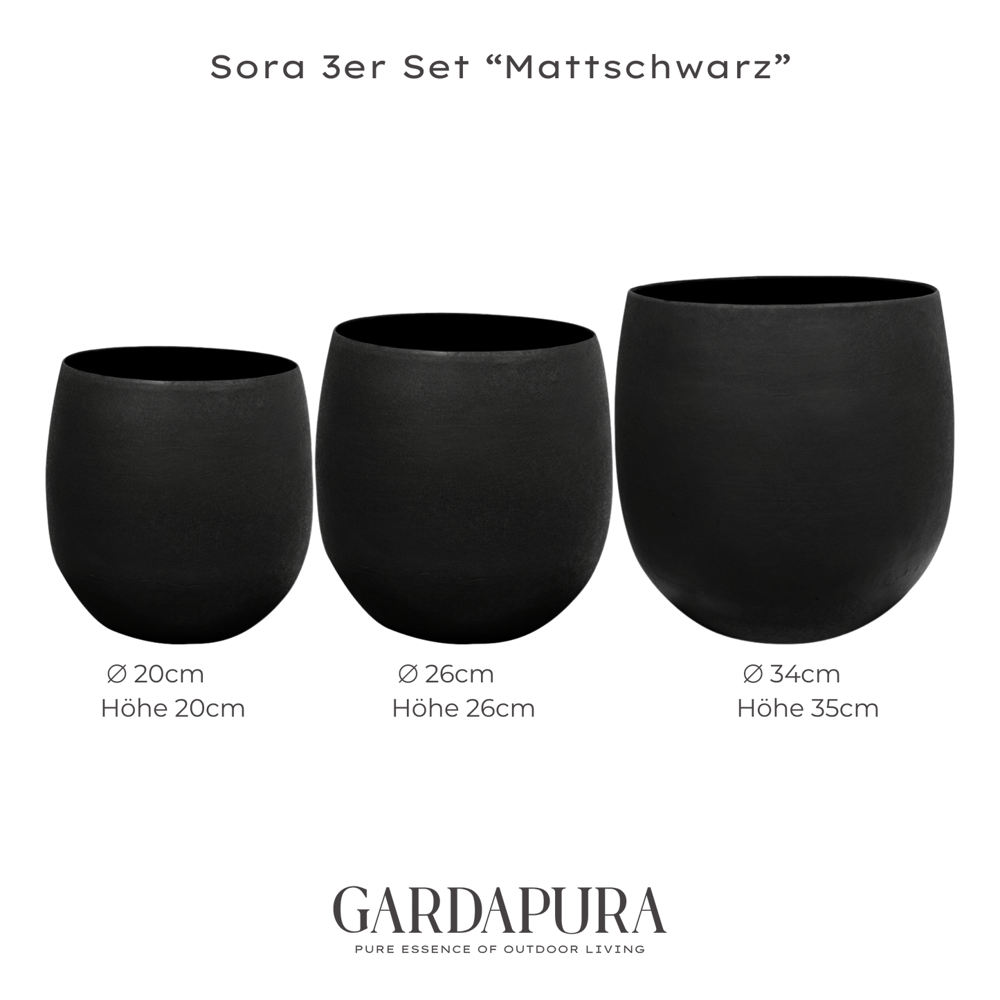 Sora 3er-Set – Pflanztopf aus Metall
