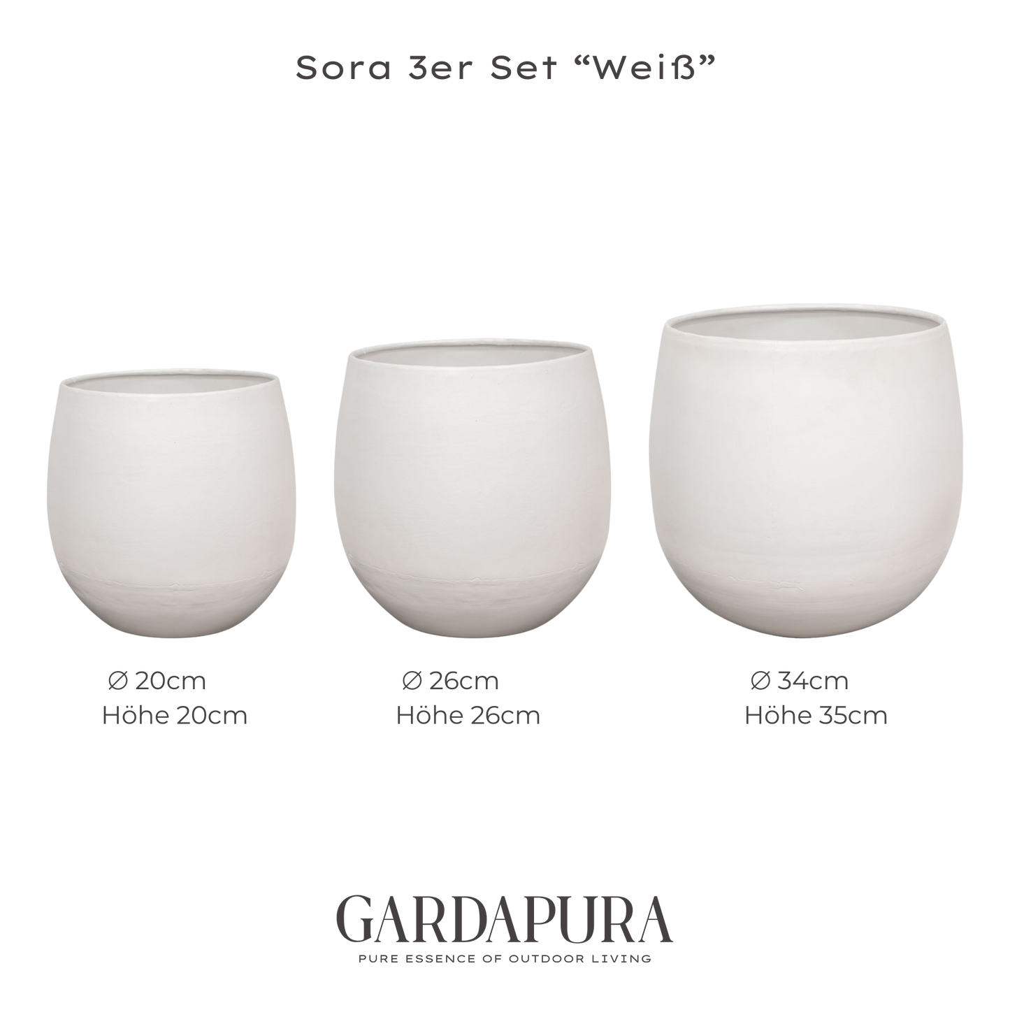 Sora 3er-Set – Pflanztopf aus Metall